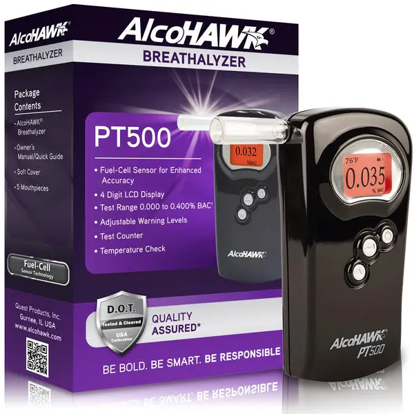 AlcoHAWK® PT500 Alcohol Breathalyzer Pack